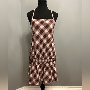 GUESS Burgundy and Black Plaid Embellished Dress/Tunic, size M